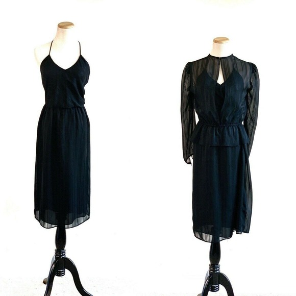 LIZZY & JOHNNY BY LUCERO Sheer Black Halter Dress Jacket Set size 7/8 - Picture 11 of 12